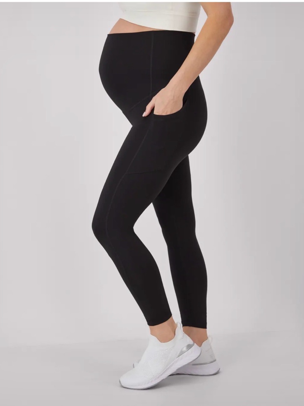 Hanes Black Maternity Leggings with Side Pocket